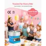 VEVOR Candy Candy Machine Commercial, 1000 W elektrisk Candy Floss Maker, nem brug med 38 cm rustfri stålskål og sukkerske