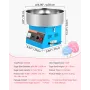 VEVOR Candy Candy Machine Commercial, 1000 W elektrisk Candy Floss Maker, nem brug med 38 cm rustfri stålskål og sukkerske