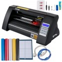 Vinyl Cutter, 375mm Vinyl Plotter, LED Screen Plotter Cutter, Semi-Automatical Built-in Optical Eye for Accurate Guiding,