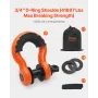 Heavy Duty Tow Strap Recovery Kit 76.2 mm x 6.1 m (MBS-16329 kg) Tree Saver Winch Strap, Triple Reinforced Loop & Protective Sle