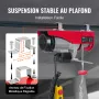 Elektrisk hejse, 2200 lbs løftekapacitet, 1600W 220V Electric