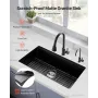 VEVOR 76 cm Kitchen Sink Workstation, Undermount Granite Sink, Drop-In Single Bowl Farmhouse Basin with Multiple Accessories, Ho