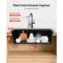 VEVOR 76 cm Kitchen Sink Workstation, Undermount Granite Sink, Drop-In Single Bowl Farmhouse Basin with Multiple Accessories, Ho