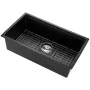 76 cm Kitchen Sink Workstation, Undermount Granite Sink, Drop-In Single Bowl Farmhouse Basin with Multiple Accessories, Househol