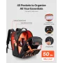 VEVOR Tool Backpack, 45 Pockets, Heavy-duty Tools Storage Organizer Work Bags with Laptop Compartment & Reinforced Fabric Basee,