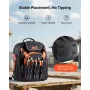 Tool Backpack, 45 Pockets, Heavy-duty Tools Storage Organizer Work Bags with Laptop Compartment & Reinforced Fabric Basee, Elect