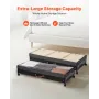 Under Bed Storage with Wheels, 915 x 460 x 185 mm, Underbed Containers with Clear Lid, Underbed Shoe Organizer, Rolling Under th