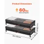 Under Bed Storage with Wheels, 915 x 460 x 185 mm, Underbed Containers with Clear Lid, Underbed Shoe Organizer, Rolling Under th