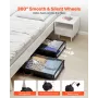 VEVOR Opbevaring under sengen med hjul, 915 x 460 x 185 mm, underbedscontainere med klart låg, underbedsskoorganer, Rolling Un