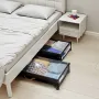 Under Bed Storage with Wheels, 915 x 460 x 185 mm, Underbed Containers with Clear Lid, Underbed Shoe Organizer, Rolling Under th