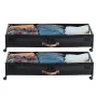 Under Bed Storage with Wheels, 915 x 460 x 185 mm, Underbed Containers with Clear Lid, Underbed Shoe Organizer, Rolling Under th