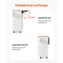 Kitchen Island Cart with Storage, 153 cm Wide Mobile Kitchen Cart with Wheels, Drop Leaf, 2 Drawers, Trash Can Cabinet, Knife Ho