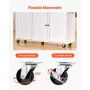Kitchen Island Cart with Storage, 153 cm Wide Mobile Kitchen Cart with Wheels, Drop Leaf, 2 Drawers, Trash Can Cabinet, Knife Ho