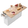 Kitchen Island Cart with Storage, 153 cm Wide Mobile Kitchen Cart with Wheels, Drop Leaf, 2 Drawers, Trash Can Cabinet, Knife Ho