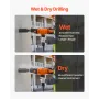 VEVOR Diamond Core Drilling Machine, 200 mm Drilling Diameter, Handheld Dry and Wet Concrete Core Drill Rig with 4 Drill Bits, 1
