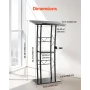 VEVOR-podiestativ, 1180 mm metaltalerstol, buet stående podium med bred læseflade, åbent opbevaringsrum, bogstop