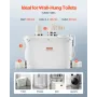 Macerator Pump, 500W, 6600 L/h Flow, 26.2 ft/8 m Head, Macerator Sewerage Sump Pump with 3 Water Inlets for Toilet, Basement, Ki
