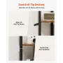 6 Tier Corner Shelf, Tall Corner Stand with LED Light, Wall Shelves Tower Storage Organizer with Metal Frame & Wooden Shelves, N