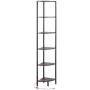 VEVOR 6 Tier Corner Shelf, Tall Corner Stand with LED Light, Wall Shelves Tower Storage Organizer with Metal Frame & Wooden Shel