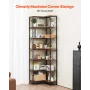VEVOR 7 Tier Corner Bookshelf, Tall Corner Bookcase Strage, Large L-Shaped Bookshelf Organizer with Metal Frame & Wooden Shelves