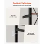 7 Tier Corner Bookshelf, Tall Corner Bookcase Strage, Large L-Shaped Bookshelf Organizer with Metal Frame & Wooden Shelves, Reve