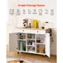 Kitchen Island Cart, with Solid Wood Top and Storage Cabinet, Mobile Rolling Table with Drop Leaf, Drawers, Spice Towel Rack, Po