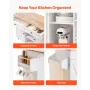 Kitchen Island Cart, with Solid Wood Top and Storage Cabinet, Mobile Rolling Table with Drop Leaf, Drawers, Spice Towel Rack, Po