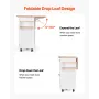Kitchen Island Cart, with Solid Wood Top and Storage Cabinet, Mobile Rolling Table with Drop Leaf, Drawers, Spice Towel Rack, Po