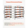 5 Tier Corner Bookshelf, Tall Corner Bookcase with 4 Hooks, L-Shaped Bookshelf Organizer with Metal Frame & Wooden Shelves, Reve