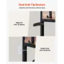5 Tier Corner Bookshelf, Tall Corner Bookcase with 4 Hooks, L-Shaped Bookshelf Organizer with Metal Frame & Wooden Shelves, Reve