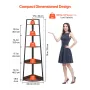 VEVOR 5 Tier Corner Shelf, Tall Corner Bookshelf Plant Rack, Wall Shelves Tower Storage Organizer with Metal Frame & Wooden Shel