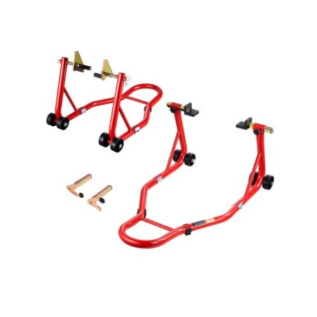 Motorcycle Front & Rear Stand Lift 850lb Spoolift Paddock Swingarm Arm Red