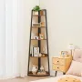 VEVOR 5 Tier Corner Shelf, Tall Corner Bookshelf Plant Rack, Wall Shelves Tower Storage Organizer with Metal Frame & Wooden Shel