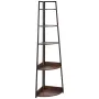 VEVOR 5-trins hjørnehylde, høj hjørnebogreol Plantestativ, væghylder Tårnopbevaringsorganisator med metalramme og træhylde
