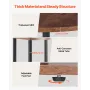 5 Tier Corner Shelf, Tall Corner Stand with LED Light, Wall Shelves Tower Storage Organizer with Metal Frame & Wooden Shelves, N