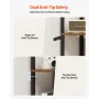 5 Tier Corner Shelf, Tall Corner Stand with LED Light, Wall Shelves Tower Storage Organizer with Metal Frame & Wooden Shelves, N