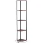 VEVOR 5 Tier Corner Shelf, Tall Corner Stand with LED Light, Wall Shelves Tower Storage Organizer with Metal Frame & Wooden Shel
