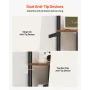 5 Tier Corner Shelf, Tall Corner Stand with LED Light and Doors, Wall Shelves Tower Storage Organizer, Metal Frame & Wooden Shel