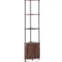 VEVOR 5 Tier Corner Shelf, Tall Corner Stand with LED Light and Doors, Wall Shelves Tower Storage Organizer, Metal Frame & Woode