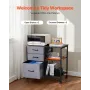 Metal File Cabinet, Mobile Filing Cabinet with 3 Fabric Drawers and 2 Open Shelves, Wooden Vertical Filing Storage Cabinets with