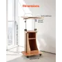 VEVOR Podium Stand, 1100 mm trætalerstol, bærbart skrivebord til bærbar computer med låsbare hjul, bred læseflade og åben