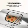 Rektangel rulle top chafing skål med 9qt pan visuelt glas låg