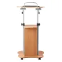Podium Stand, 1100 mm Wooden Lectern, Portable Laptop Desk with Lockable Wheels, Wide Reading Surface and Open Storage Area, Adj