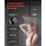 Shower Faucet Set, Rainfall Bathroom Shower System with 10-Inch (25.4cm) Square Rain Shower Head and Handheld Spray, Ceiling Mou