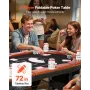 VEVOR Foldable Poker Table, 8 Player 1828.8 mm Folding Casino Leisure Table with Padded Rails & Cup Holders, Oval Portable Game 