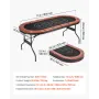Foldable Poker Table, 8 Player 1828.8 mm Folding Casino Leisure Table with Padded Rails & Cup Holders, Oval Portable Game Tables