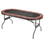 VEVOR Foldable Poker Table, 8 Player 1828.8 mm Folding Casino Leisure Table with Padded Rails & Cup Holders, Oval Portable Game 