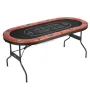 Foldable Poker Table, 8 Player 1828.8 mm Folding Casino Leisure Table with Padded Rails & Cup Holders, Oval Portable Game Tables