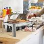 Rectangle Roll Top Chafing Dish with 8.5L Pan Visual Glass Lid Fuel Holder