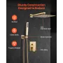 Shower Faucet Set, Rainfall Bathroom Shower System with 10-Inch (25.4cm) Square Rain Shower Head and Handheld Spray, Wall Mounte